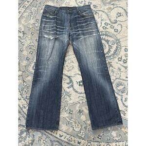 Chip & Pepper LA Picklewagon Jeans Mens 34 Distressed Straight Leg Dark Wash